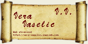 Vera Vaselić vizit kartica